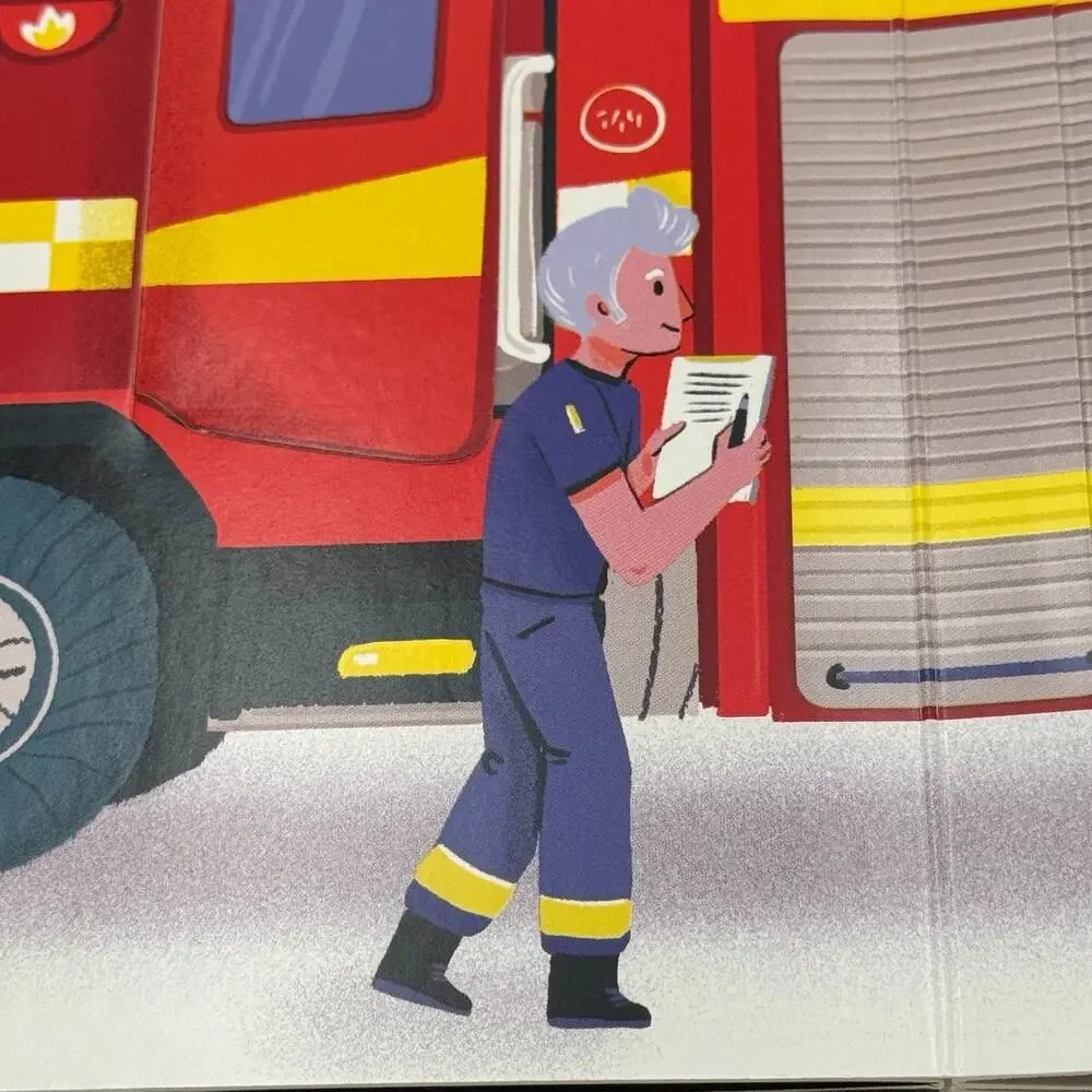 Peek Inside‎ How a Fire Truck Works - by Lara Bryan (Board Book) NEW